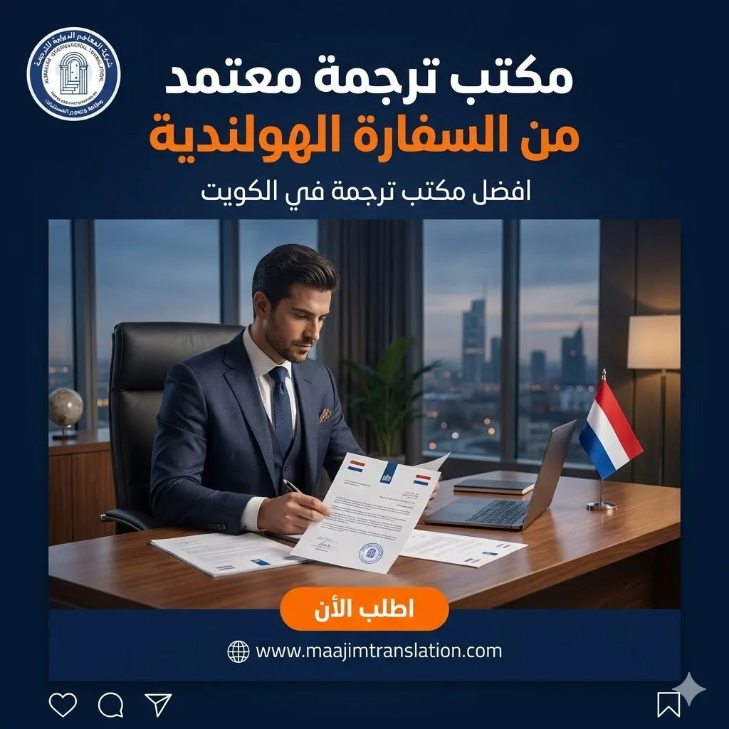 مكتب ترجمة معتمد من السفارة الهولندية